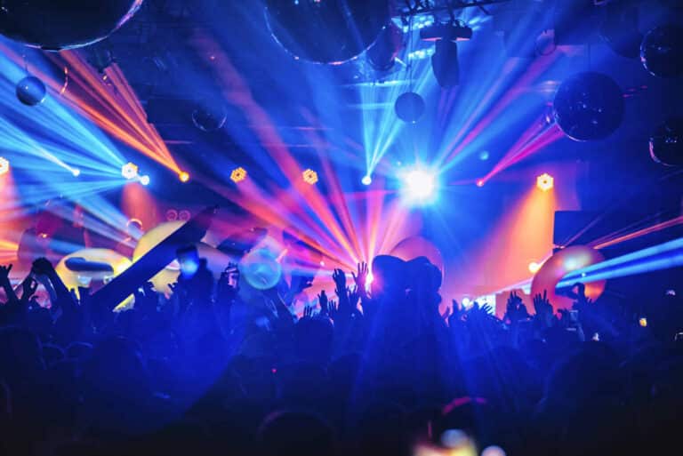 DJ Night Club Party Rave with Crowd