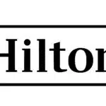 Hilton logo in black, representing premium event services and collaborations with EventFab for unforgettable experiences.