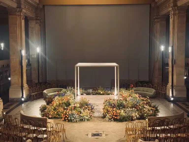 A/V equipment rental setup at corporate event by EventFab