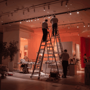 Our event staff setting up a retail brand activation