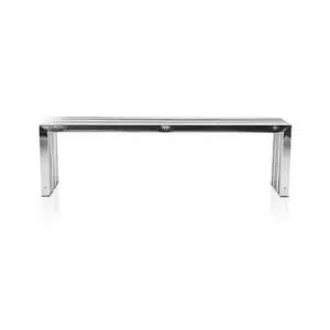 Metal bench rental for events, sleek design, suitable for modular furniture arrangements.