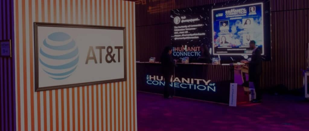 AV production services with video switching and LED walls at corporate conference