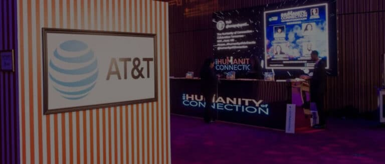 AV production services with video switching and LED walls at corporate conference
