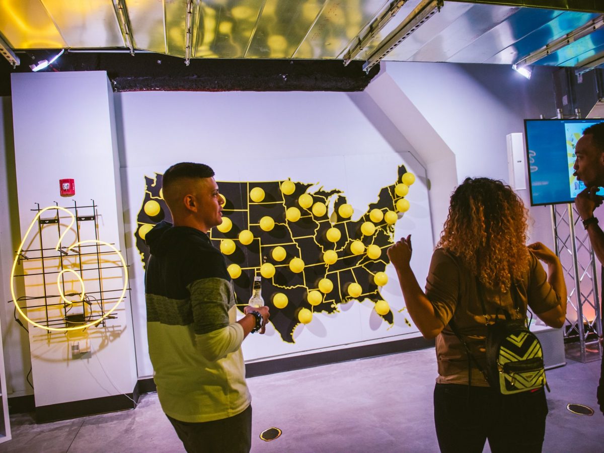 Custom Art Installation of Map with Balloons