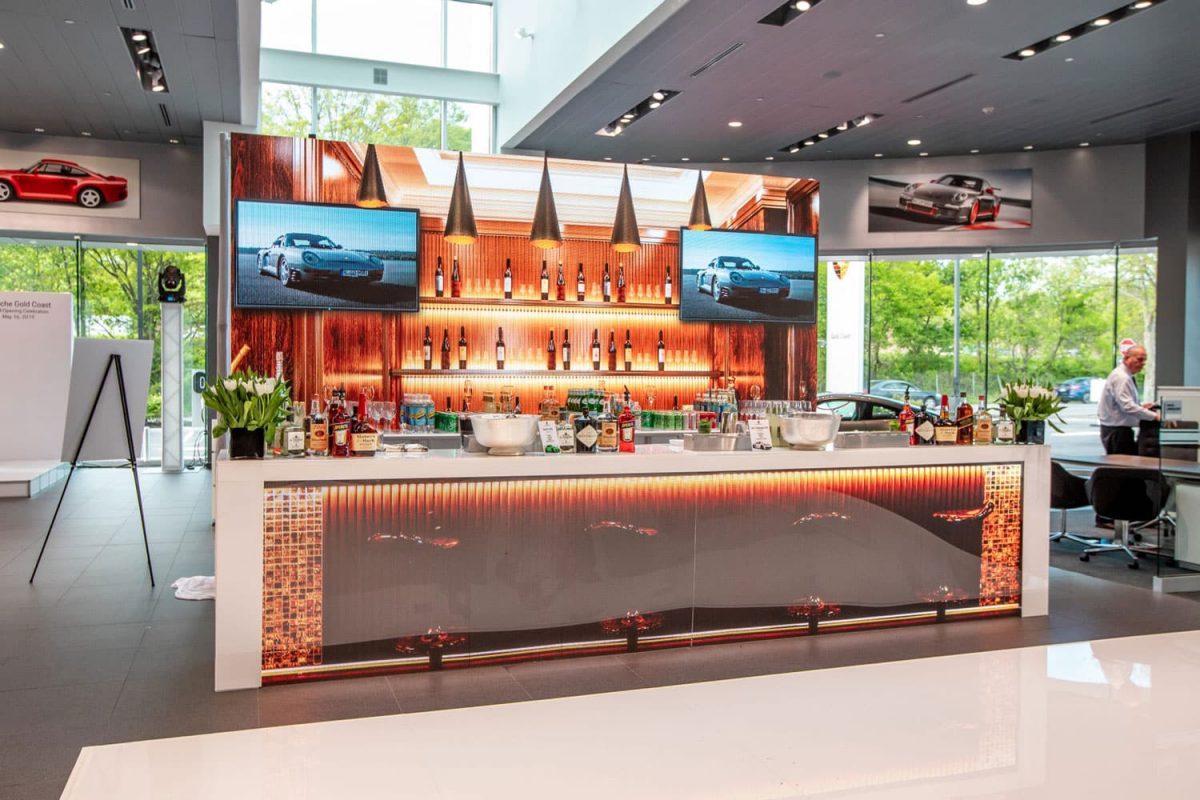 LED Video Bar & Back Bar with Porsche Branding