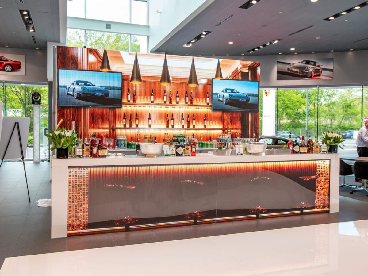 LED Video Bar & Back Bar with Porsche Branding